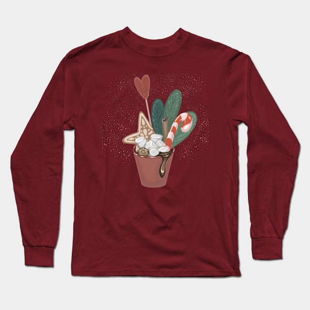 Christmas chocolate Long Sleeve T-Shirt by M.o.r.o.zzz.k.o